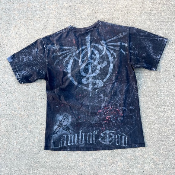 VINTAGE 00’S LAMB OF GOD GOTHIC THRASHED FADED T-SHIRT - Picture 11 of 16